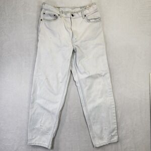 Vintage Levis Distressed Light Wash Denim Jeans Raw Hem Mens 31x27.5